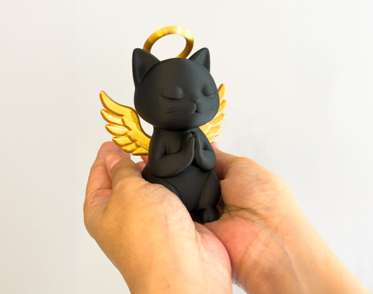 Guardian Angel Cat Sculpture