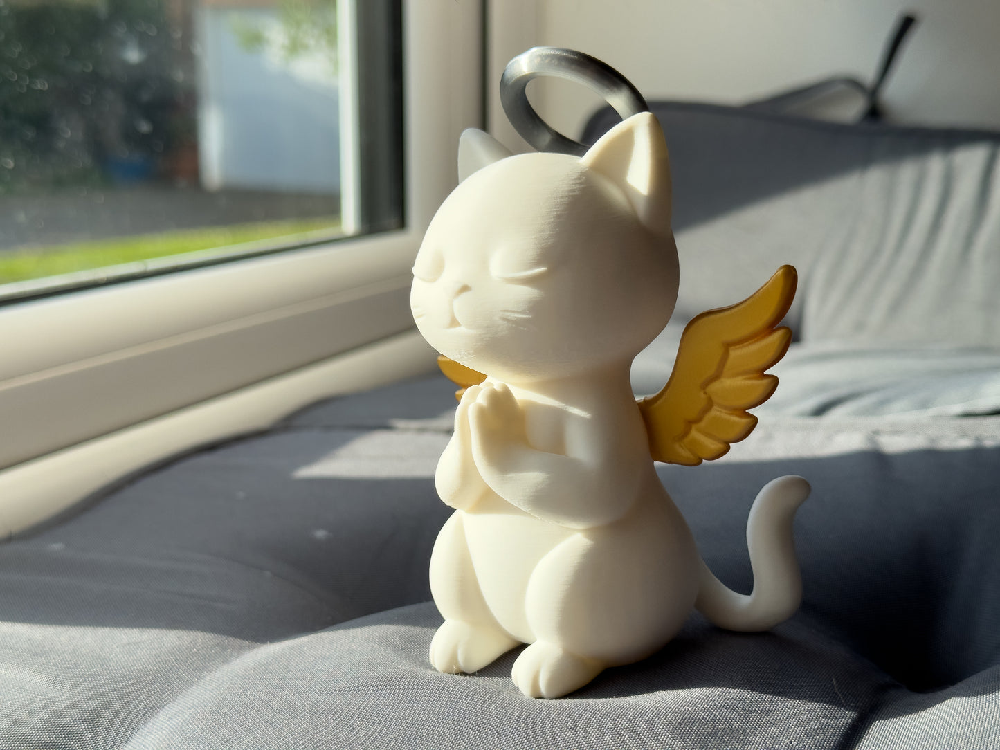 Guardian Angel Cat Sculpture